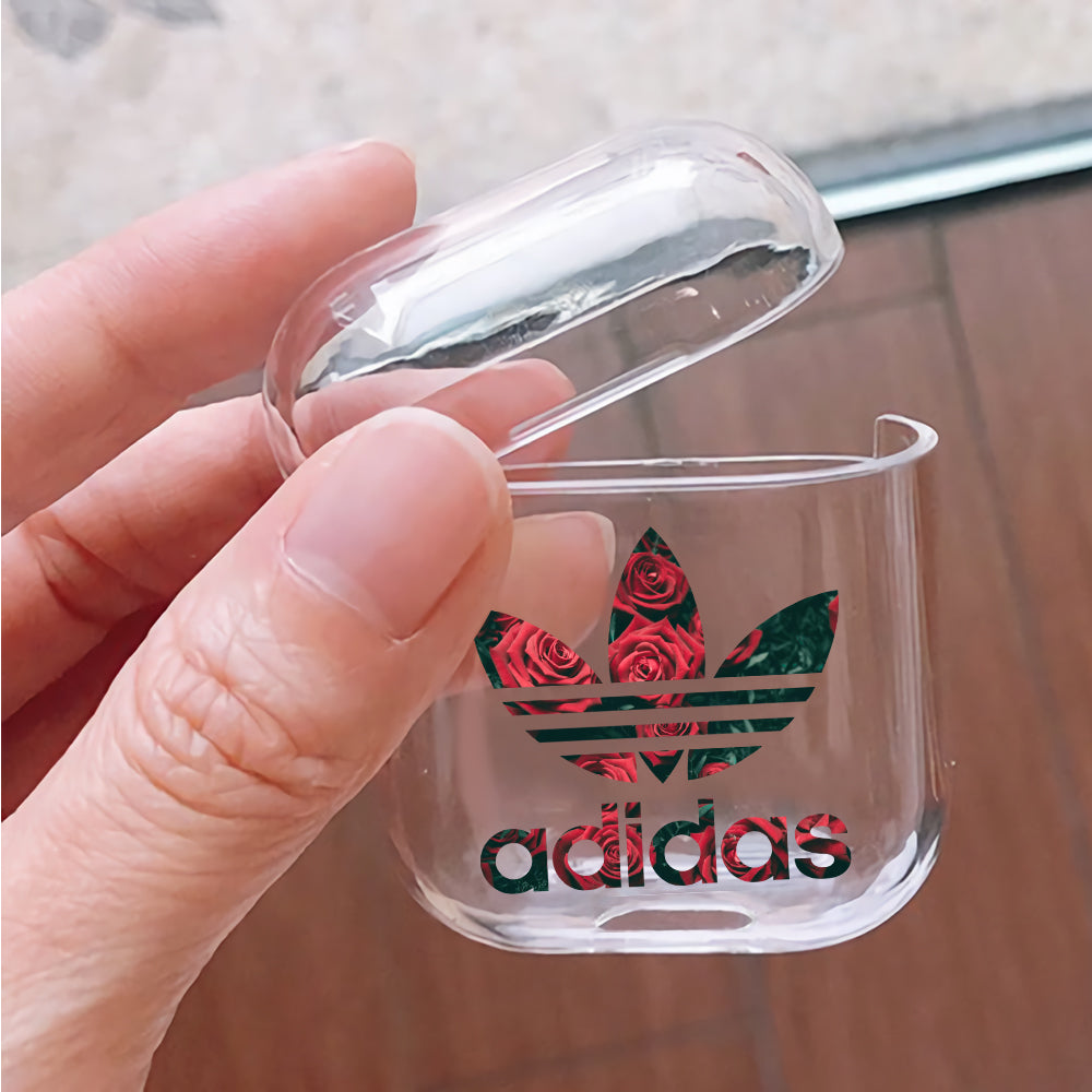 Flower Adidas Hard Plastic Protective Clear Case Cover For Apple Airpods - Octracase