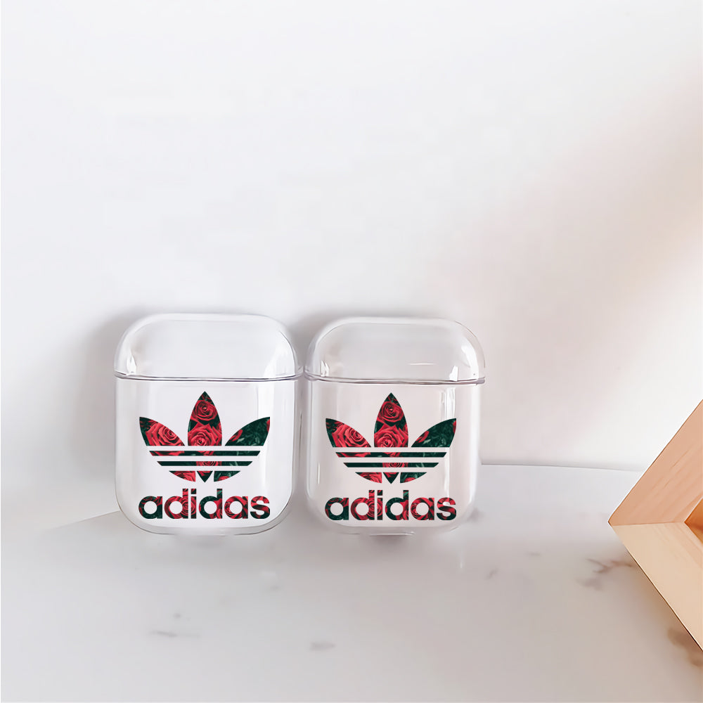 Flower Adidas Hard Plastic Protective Clear Case Cover For Apple Airpods - Octracase