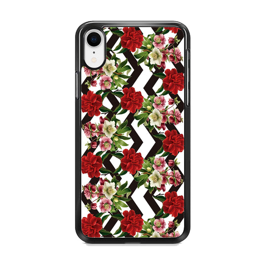 Flowers Zigzag Stripe iPhone XR Case - Octracase