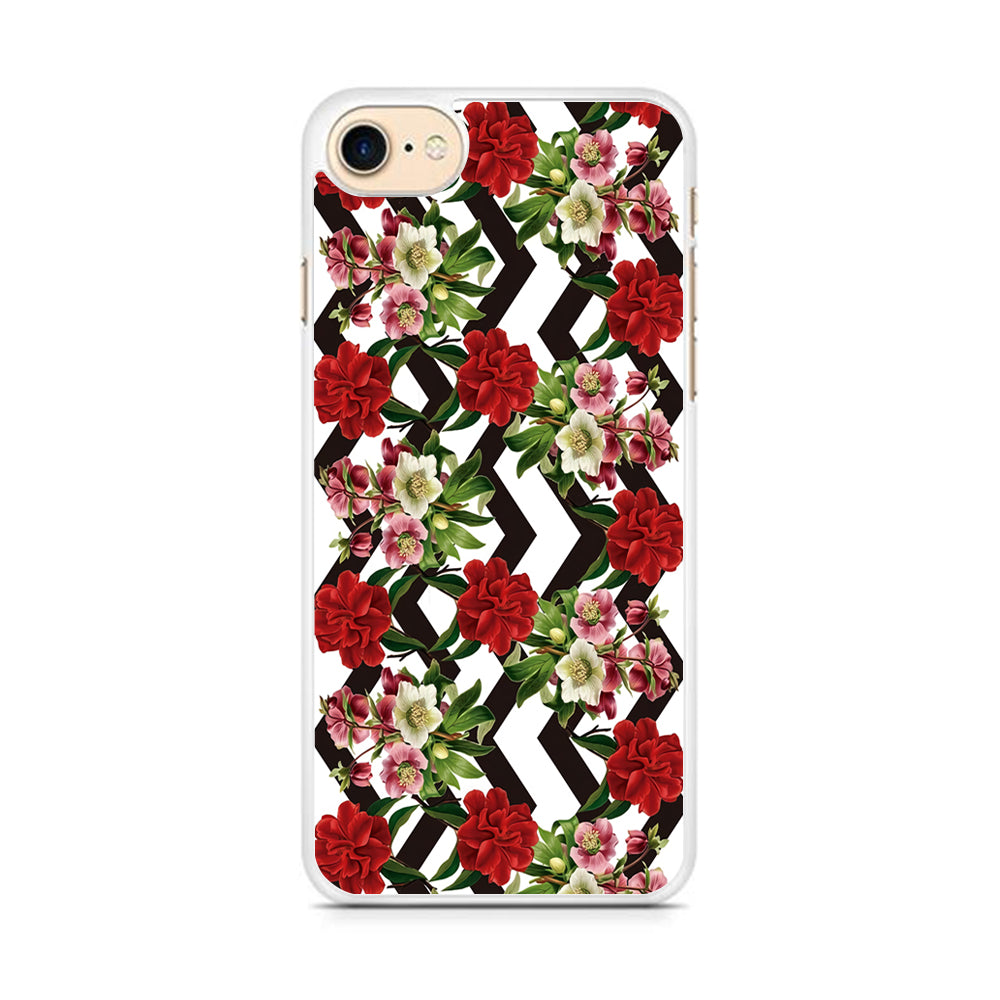 Flowers Zigzag Stripe iPhone 7 Case - Octracase