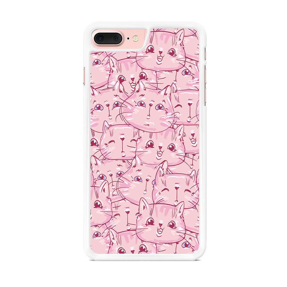 Girly Cute Face Cat iPhone 8 Plus Case - Octracase