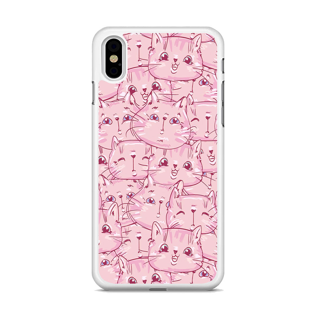 Girly Cute Face Cat iPhone X Case - Octracase