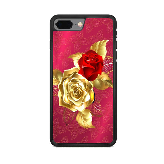 Girly Golden and Red Rose iPhone 8 Plus Case - Octracase