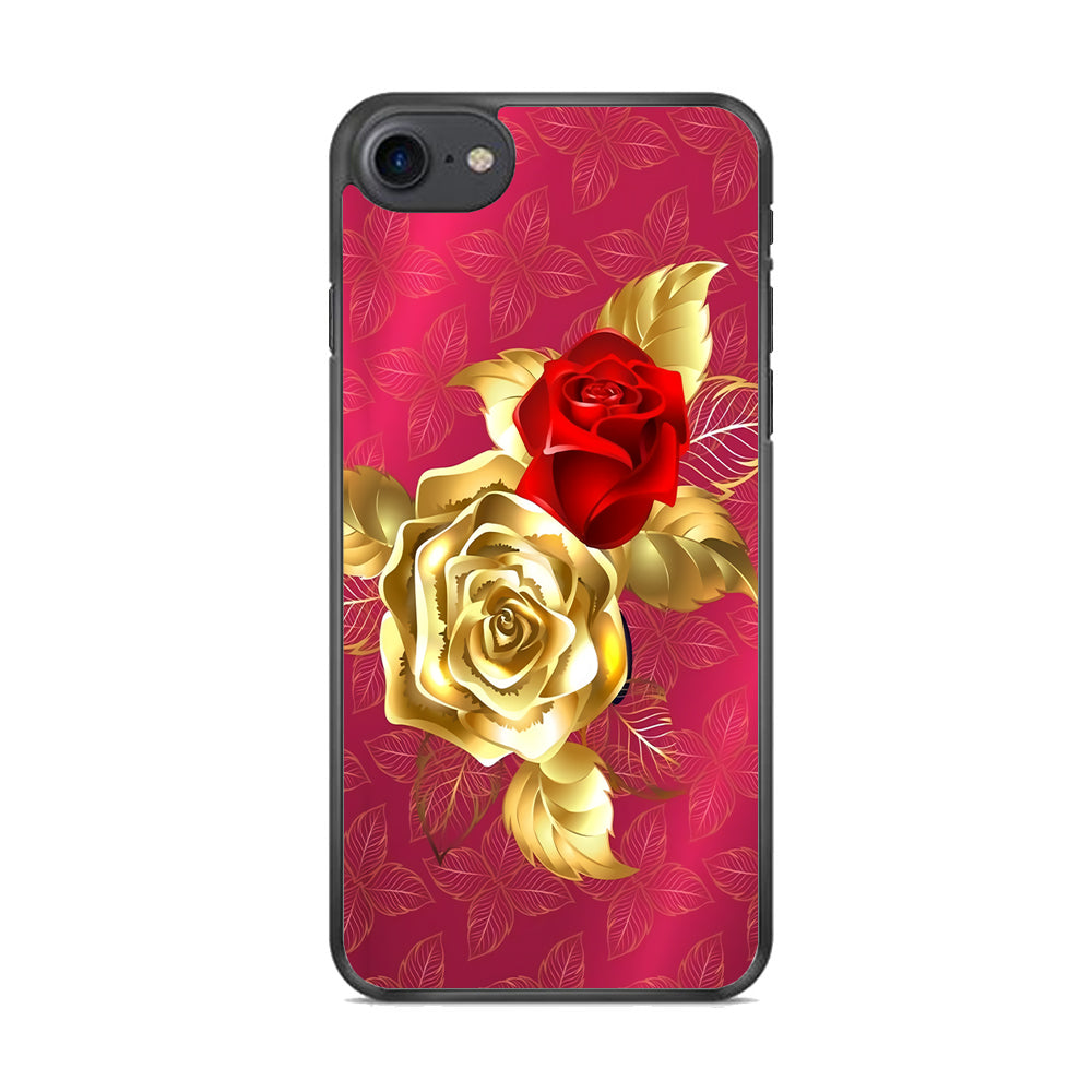 Girly Golden and Red Roses iPhone 8 Case - Octracase