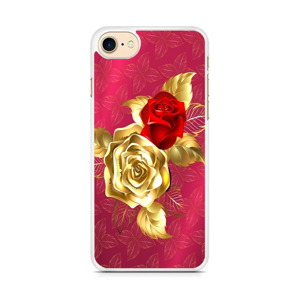 Girly Golden and Red Roses iPhone 8 Case - Octracase