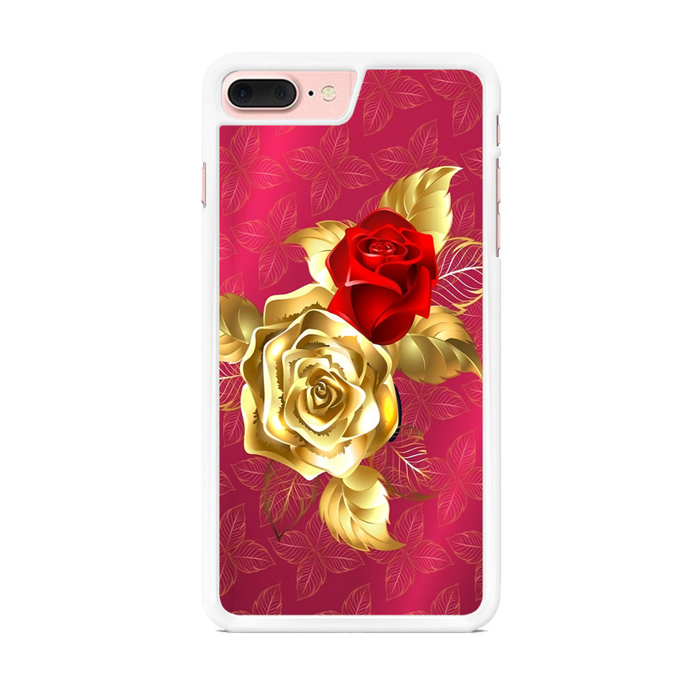 Girly Golden and Red Roses iPhone 7 Plus Case - Octracase