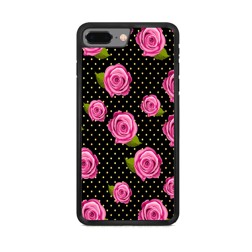 Girly Pink Rose Polka iPhone 8 Plus Case - Octracase