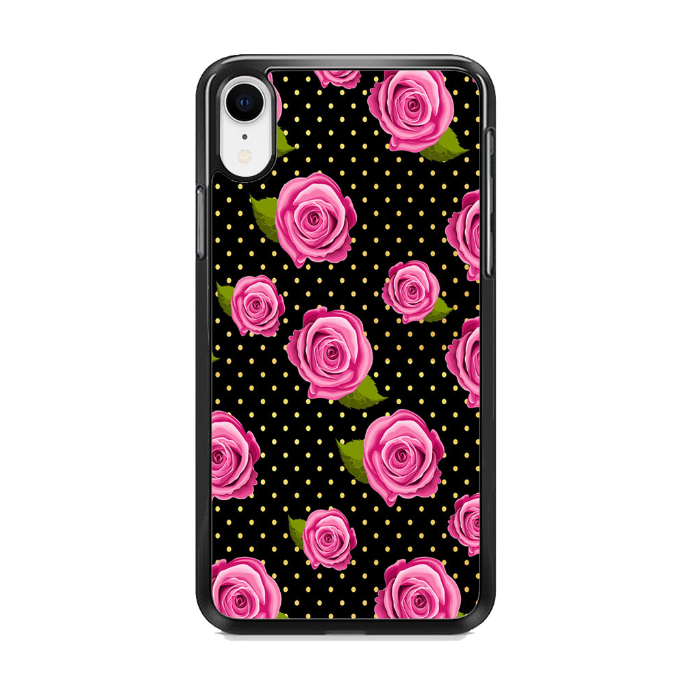 Girly Pink Rose Polka iPhone XR Case - Octracase