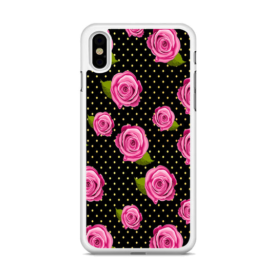 Girly Pink Rose Polka iPhone Xs Case - Octracase