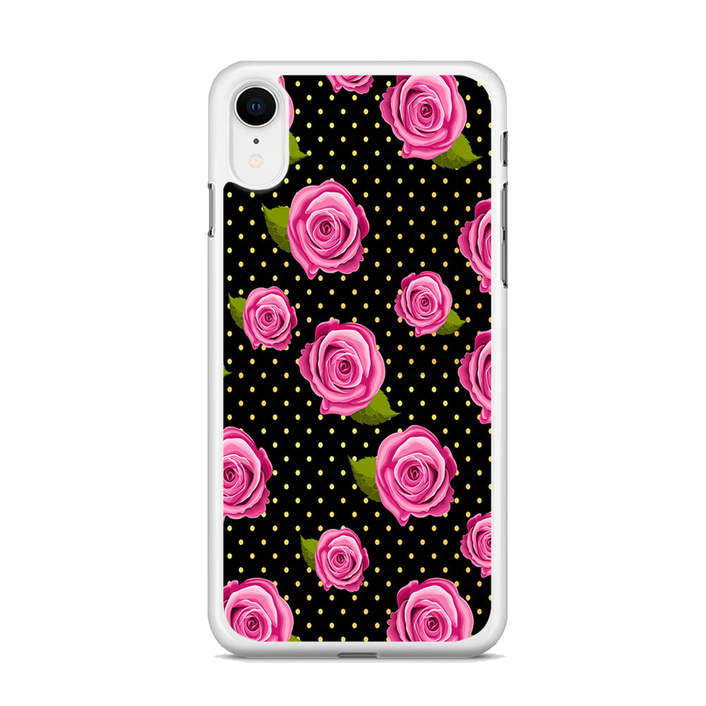 Girly Pink Rose Polka iPhone XR Case - Octracase