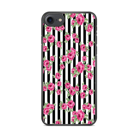 Girly Pink Rose Strip iPhone 7 Case - Octracase