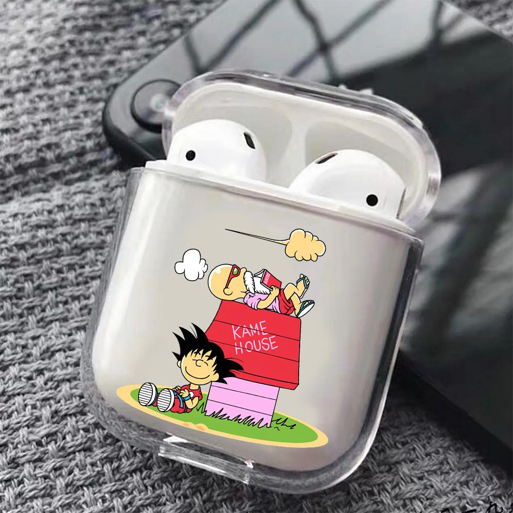 Goku and Roshi on Kame House Hard Plastic Protective Clear Case Cover For Apple Airpods - Octracase