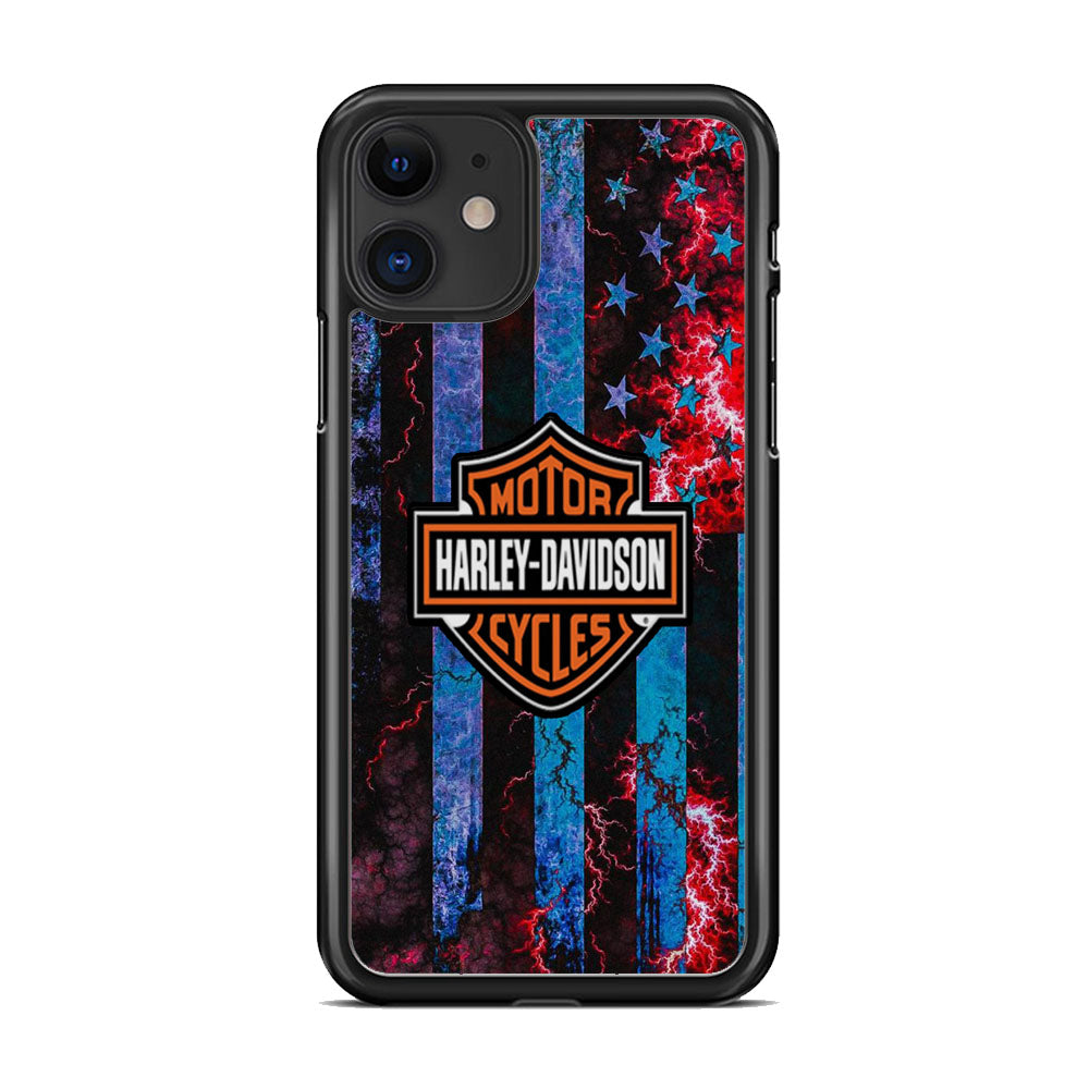 Harley Davidson Blue Flag Storm iPhone 11 Case