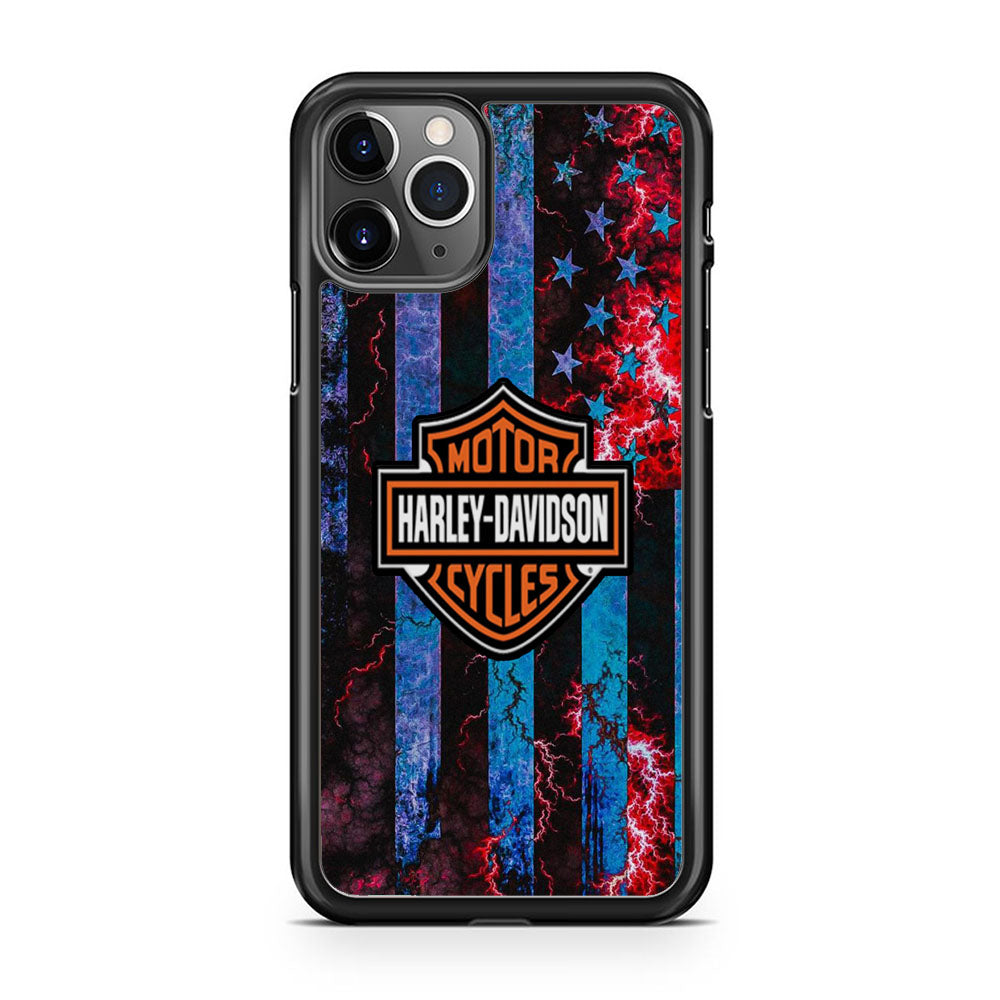 Harley Davidson Blue Flag Storm iPhone 11 Pro Case