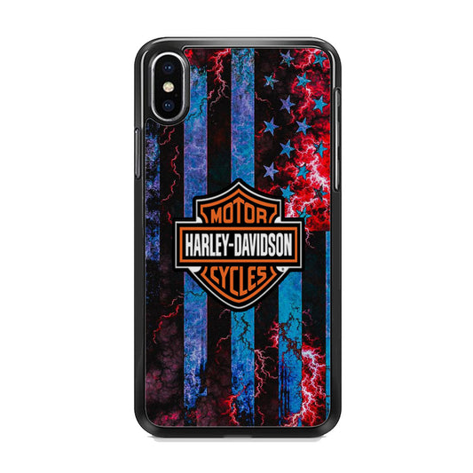 Harley Davidson Blue Flag Storm iPhone Xs Max Case