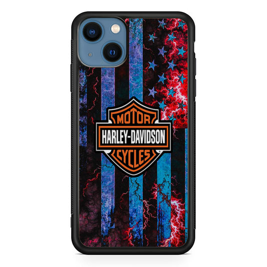 Harley Davidson Blue Flag Storm iPhone 13 Case