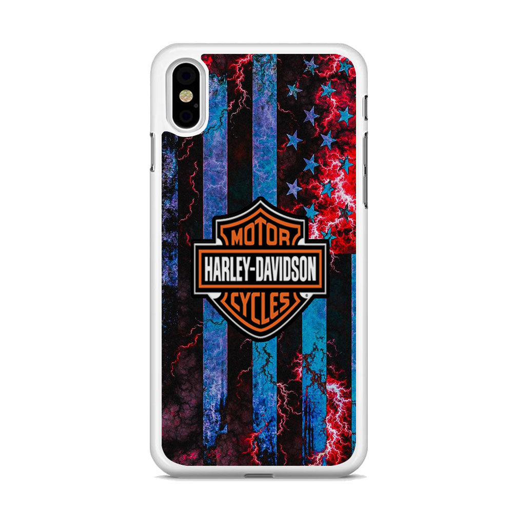 Harley Davidson Blue Flag Storm iPhone Xs Max Case