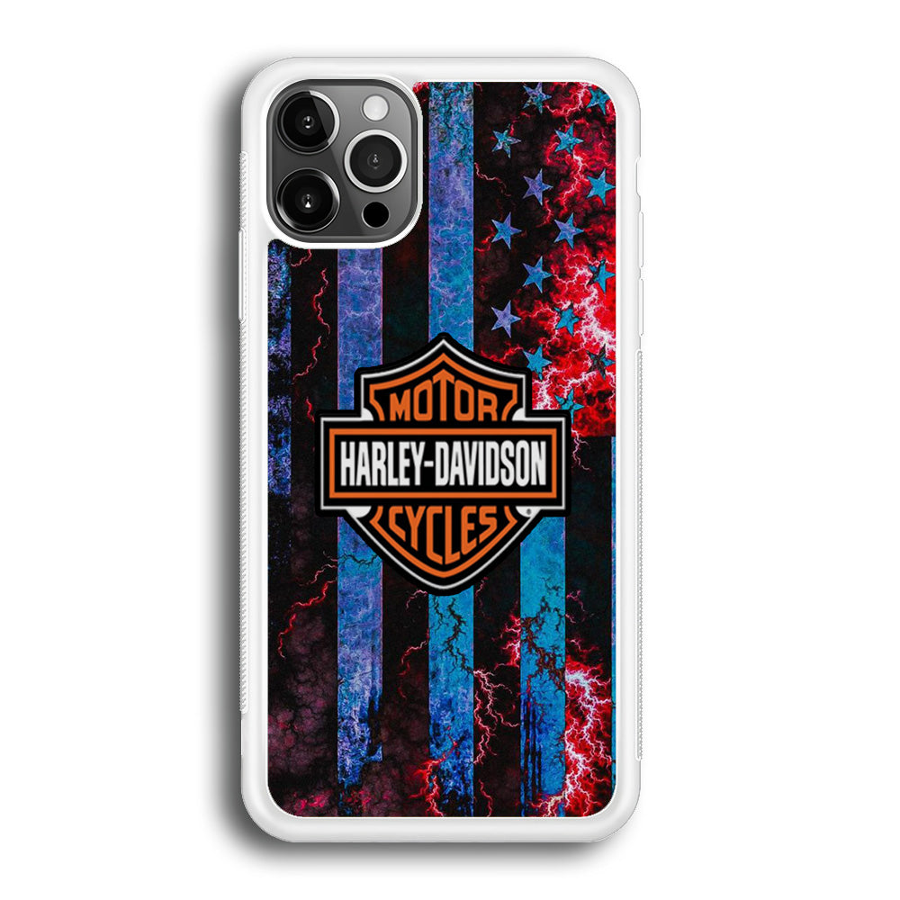 Harley Davidson Blue Flag Storm iPhone 12 Pro Case