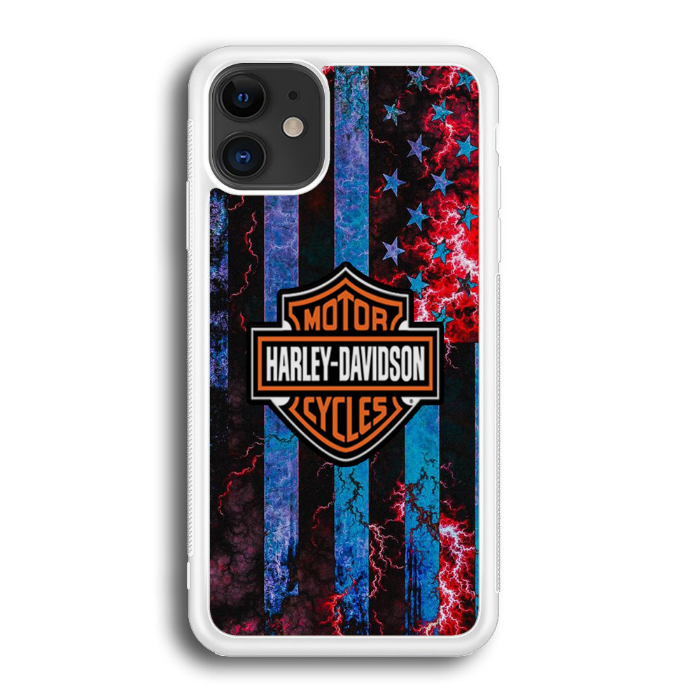 Harley Davidson Blue Flag Storm iPhone 12 Case