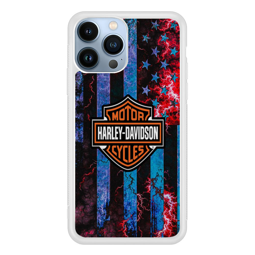 Harley Davidson Blue Flag Storm iPhone 13 Pro Case