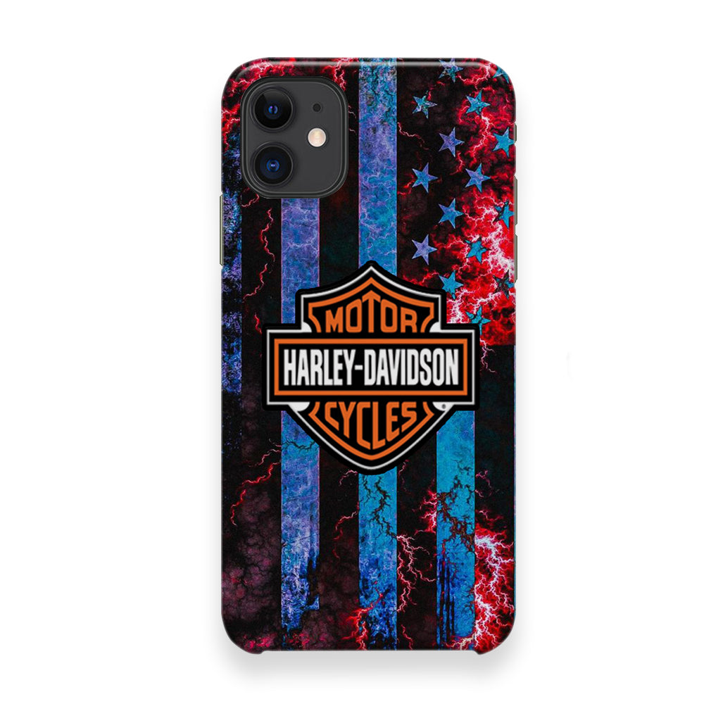 Harley Davidson Blue Flag Storm iPhone 12 Case