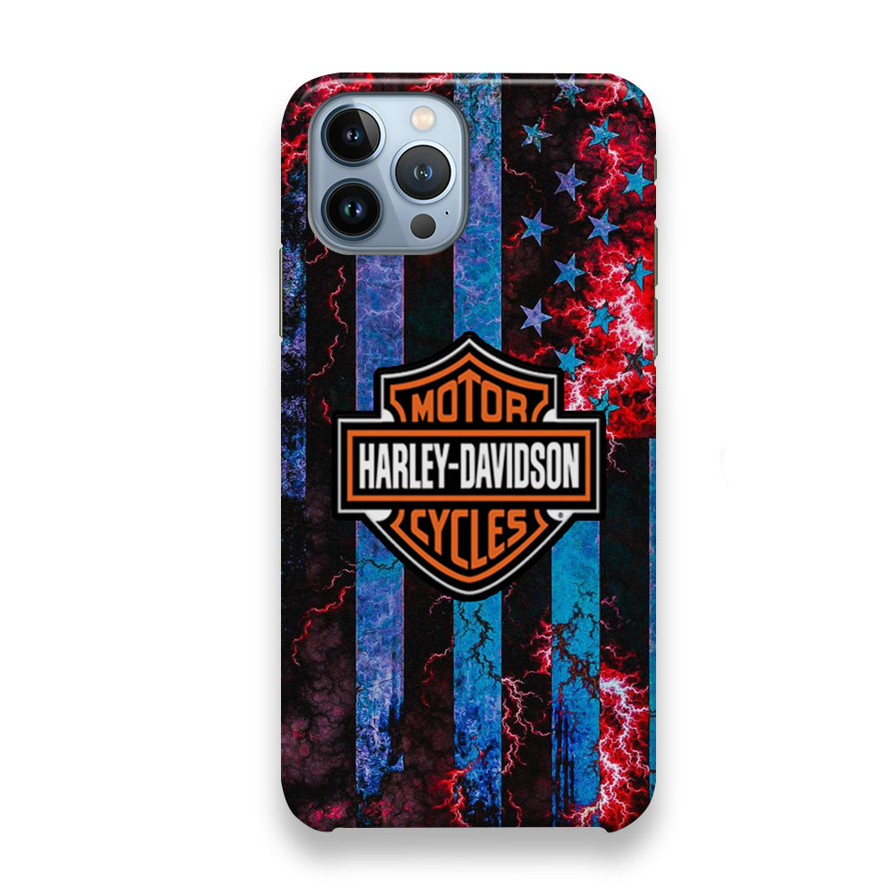 Harley Davidson Blue Flag Storm iPhone 13 Pro Max Case