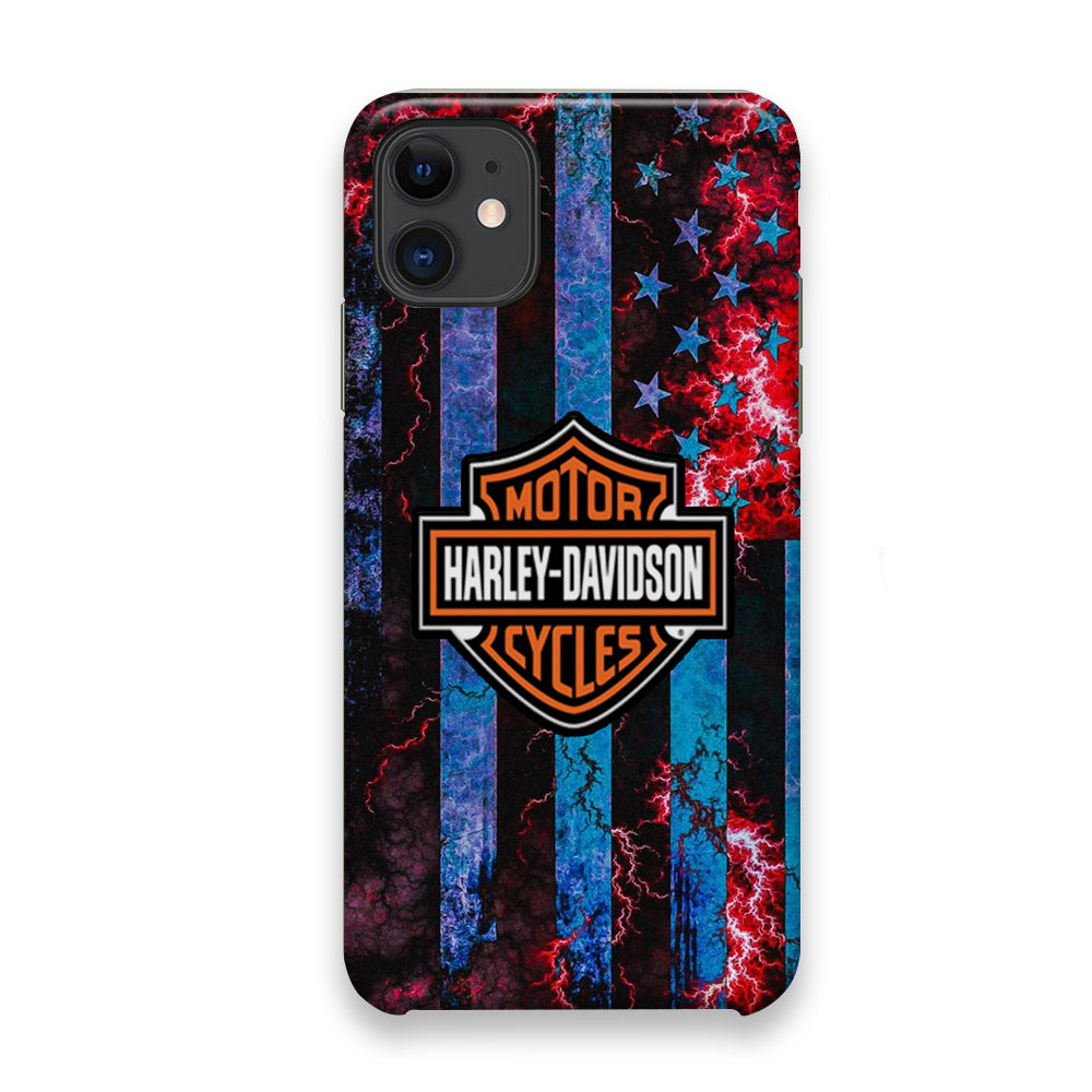 Harley Davidson Blue Flag Storm iPhone 11 Case