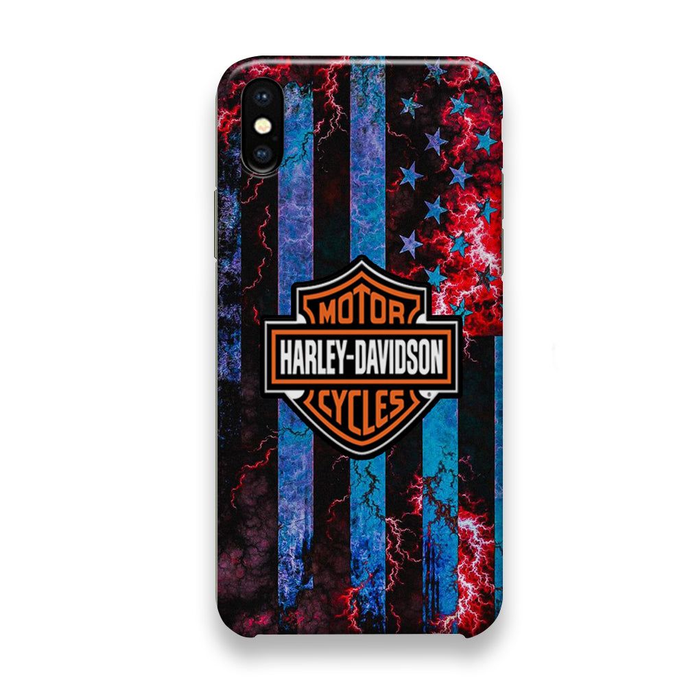 Harley Davidson Blue Flag Storm iPhone Xs Case