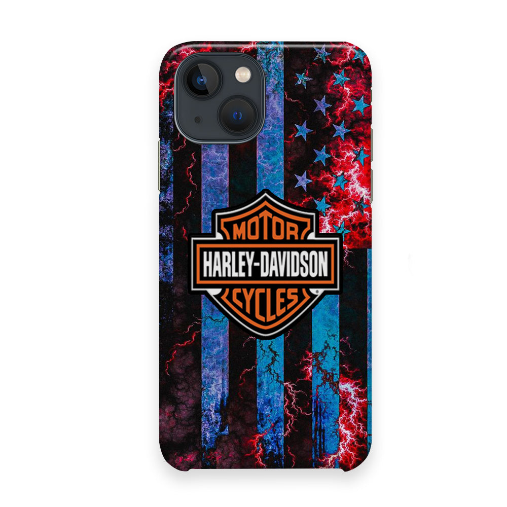 Harley Davidson Blue Flag Storm iPhone 13 Case