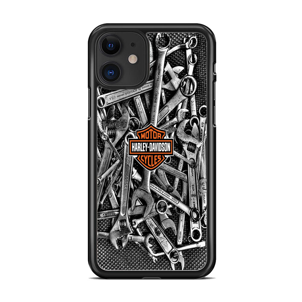 Harley Davidson Mechanic Tools Background iPhone 11 Case