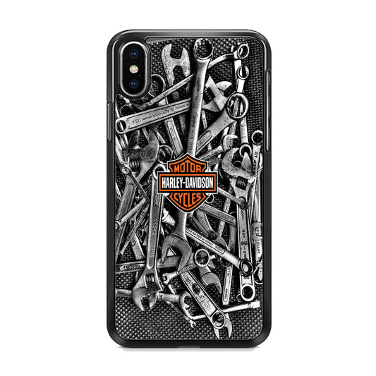 Harley Davidson Mechanic Tools Background iPhone X Case