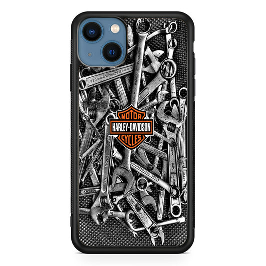 Harley Davidson Mechanic Tools Background iPhone 13 Case