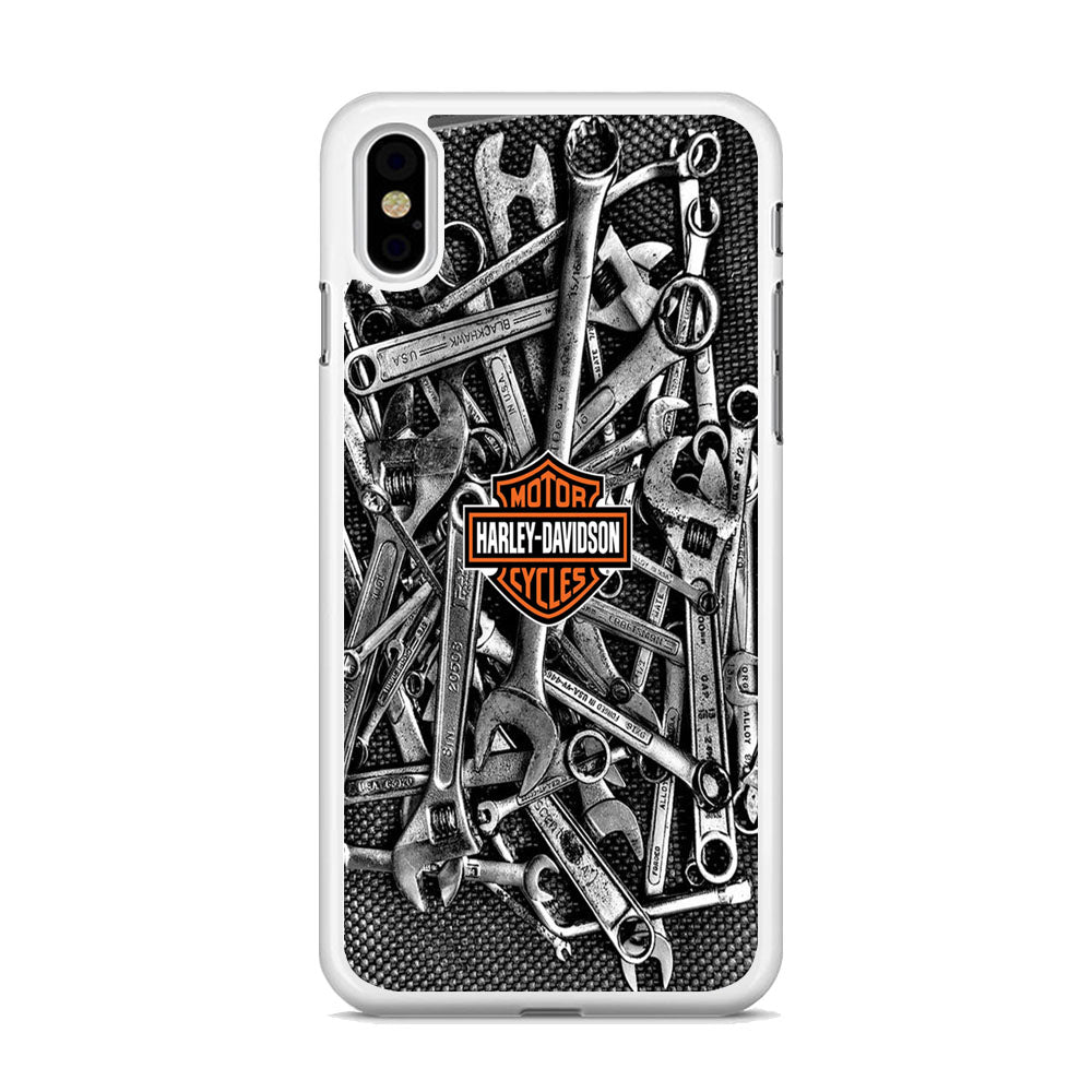 Harley Davidson Mechanic Tools Background iPhone X Case