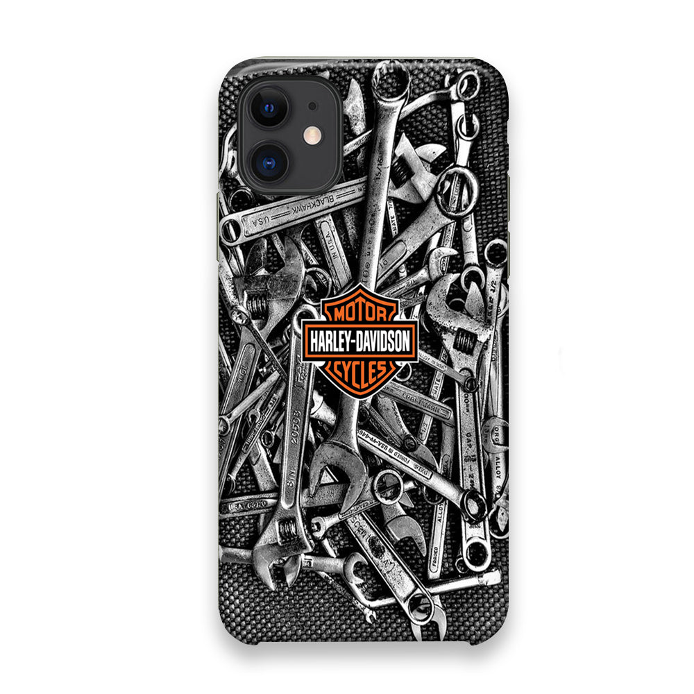 Harley Davidson Mechanic Tools Background iPhone 11 Case