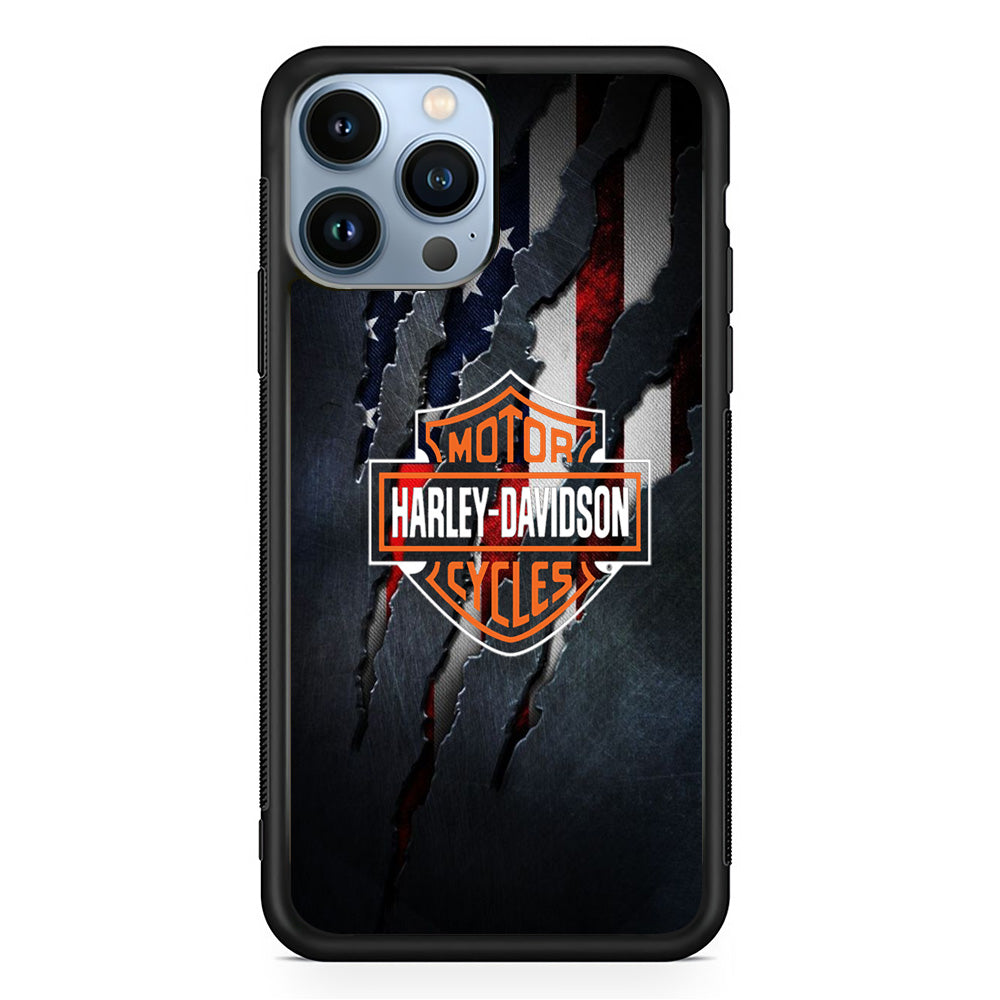 Harley Davidson Scratch Flag iPhone 13 Pro Max Case