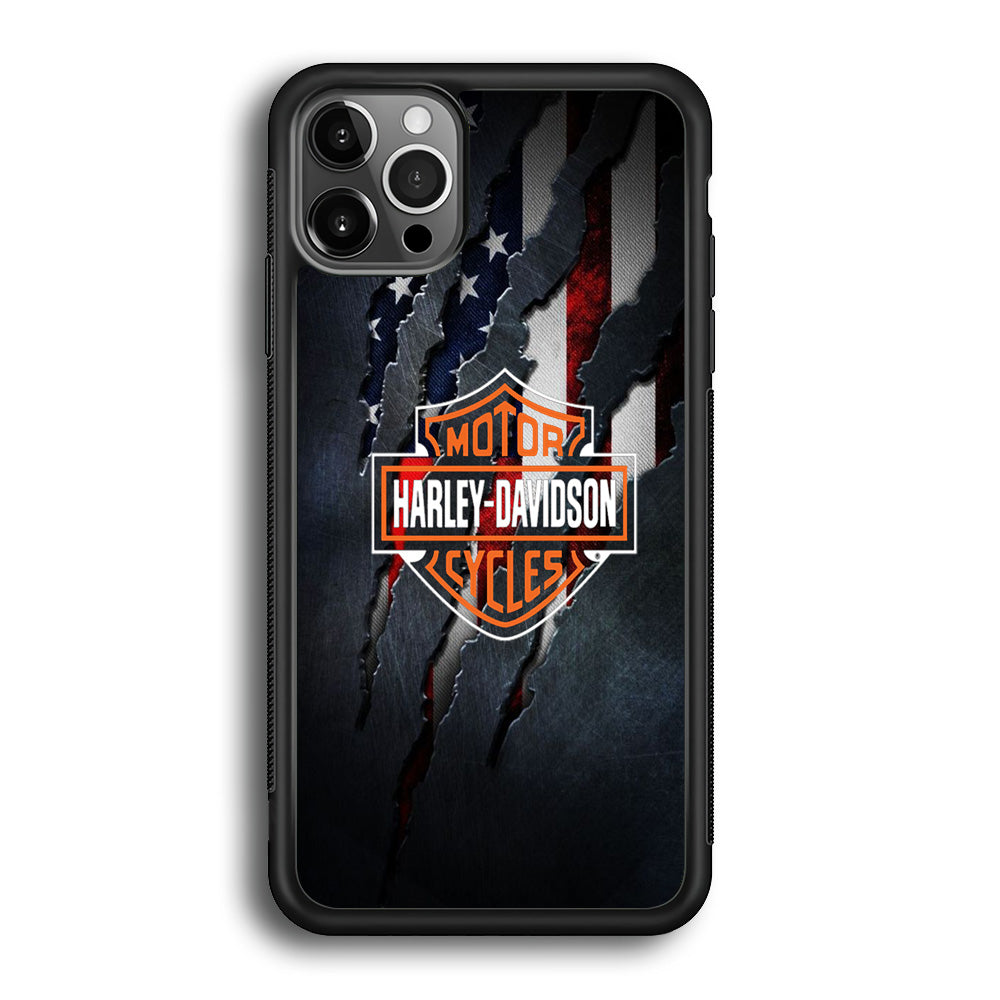 Harley Davidson Scratch Flag iPhone 12 Pro Max Case