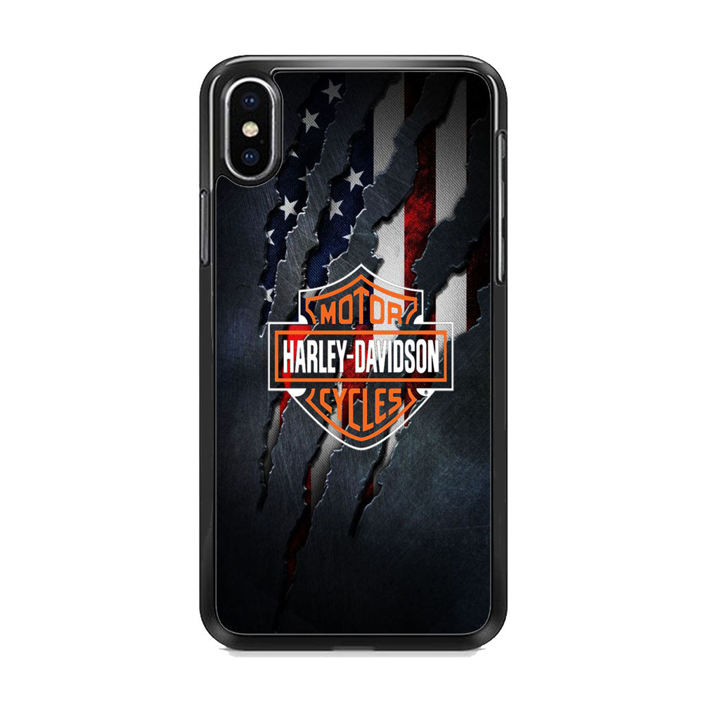 Harley Davidson Scratch Flag iPhone X Case