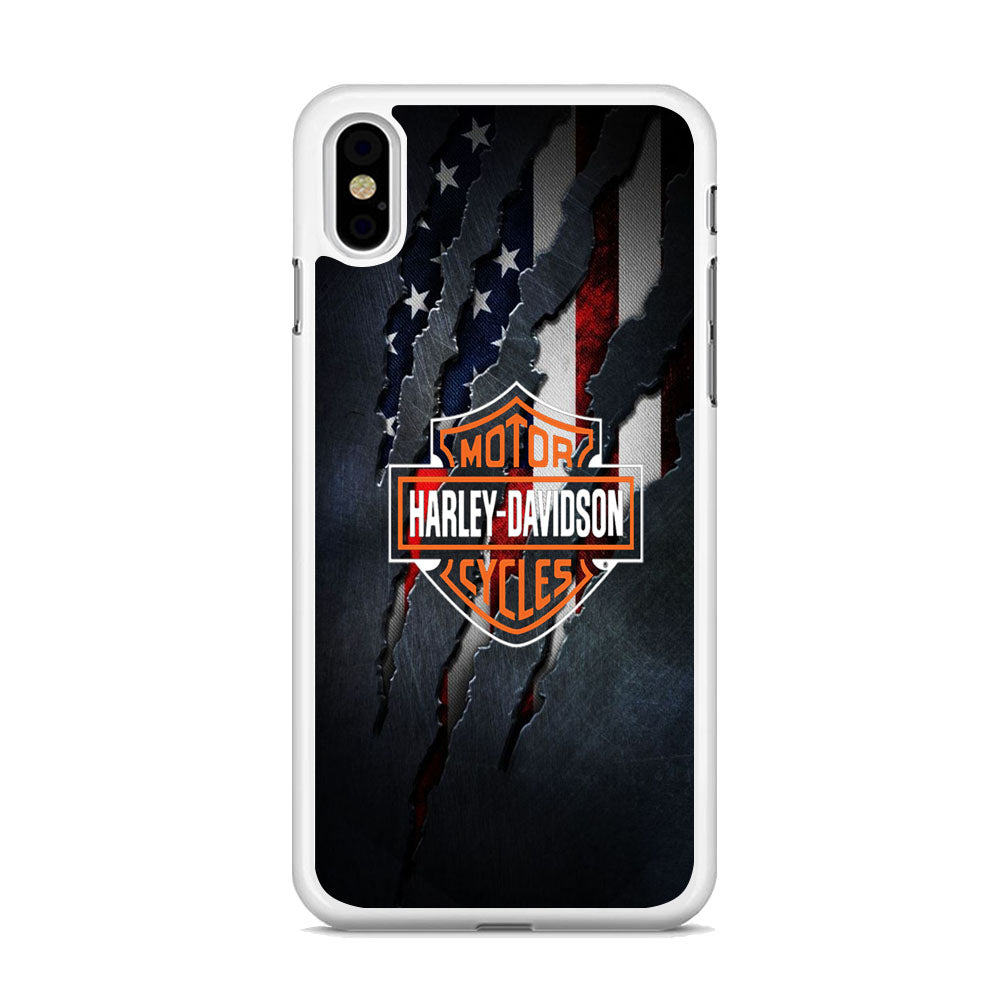 Harley Davidson Scratch Flag iPhone X Case