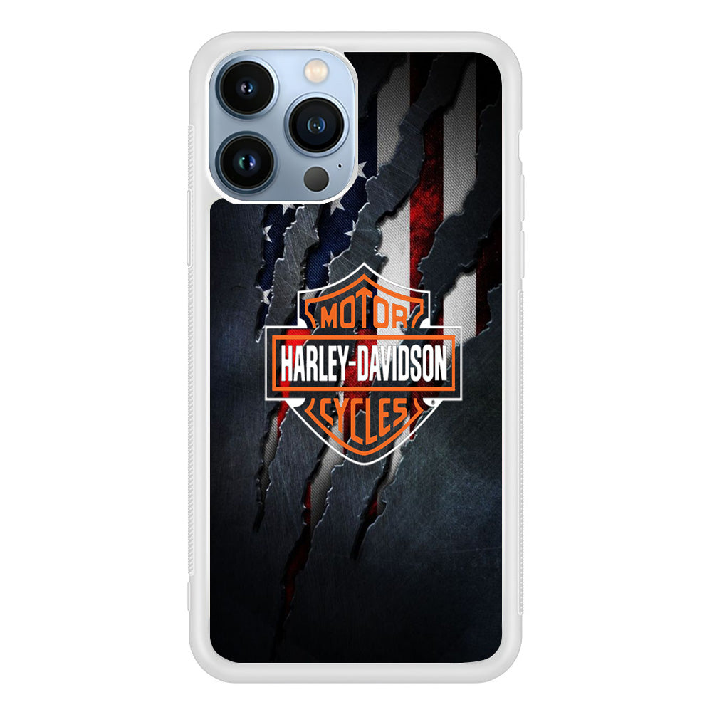 Harley Davidson Scratch Flag iPhone 13 Pro Max Case