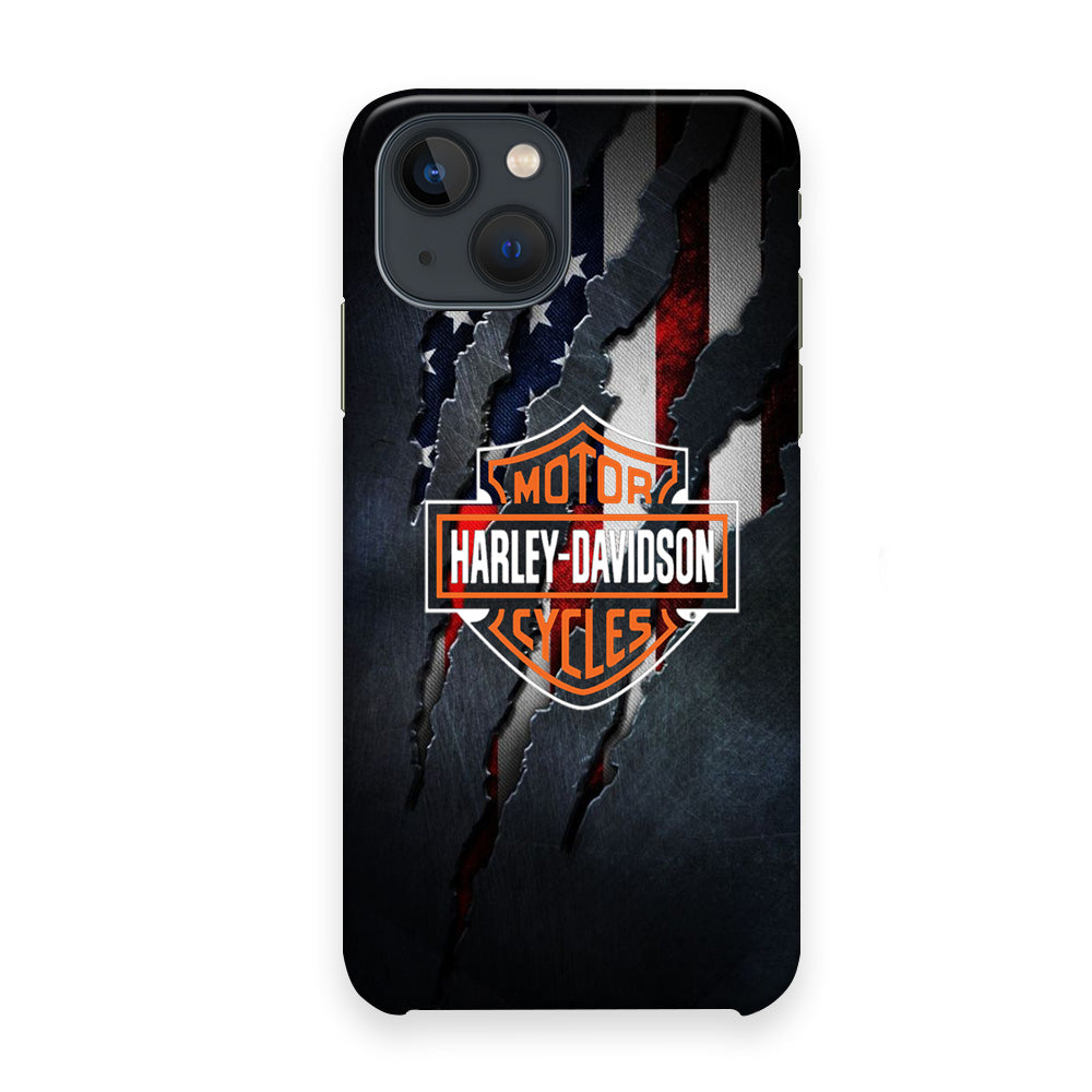 Harley Davidson Scratch Flag iPhone 13 Case