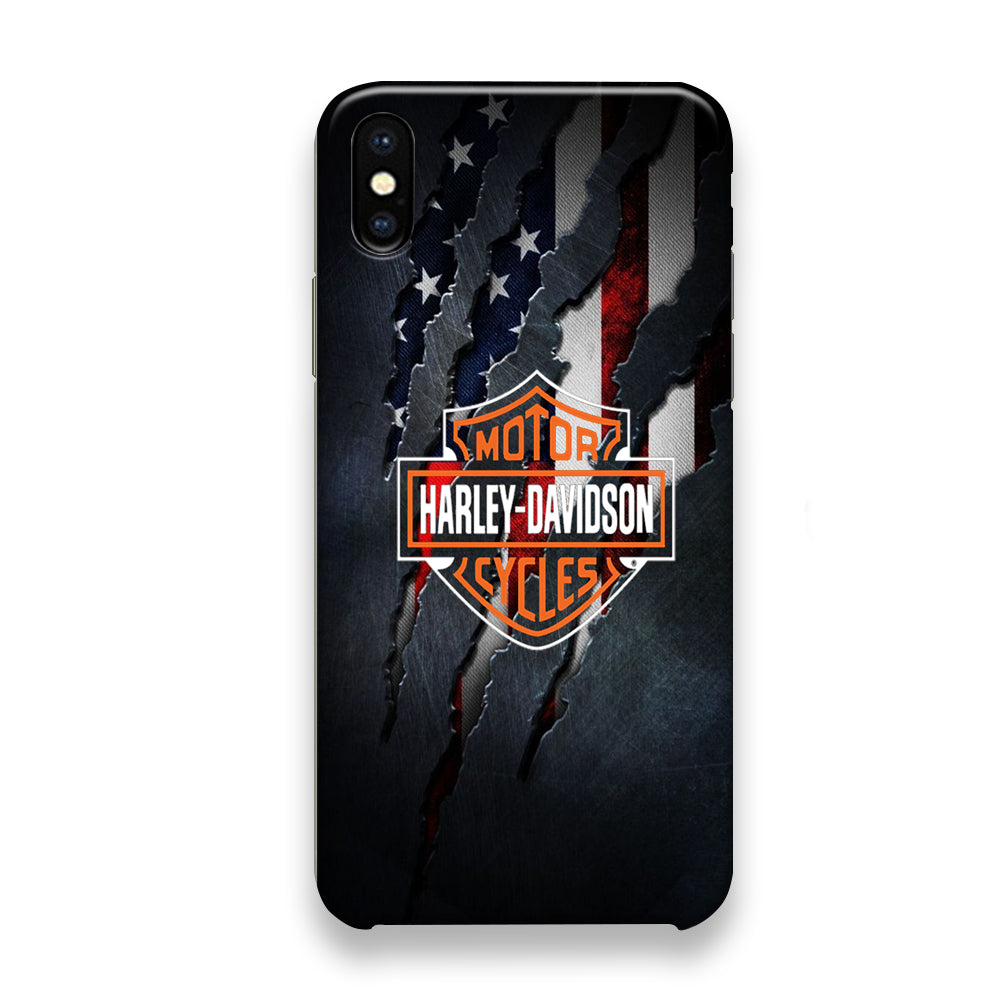 Harley Davidson Scratch Flag iPhone X Case