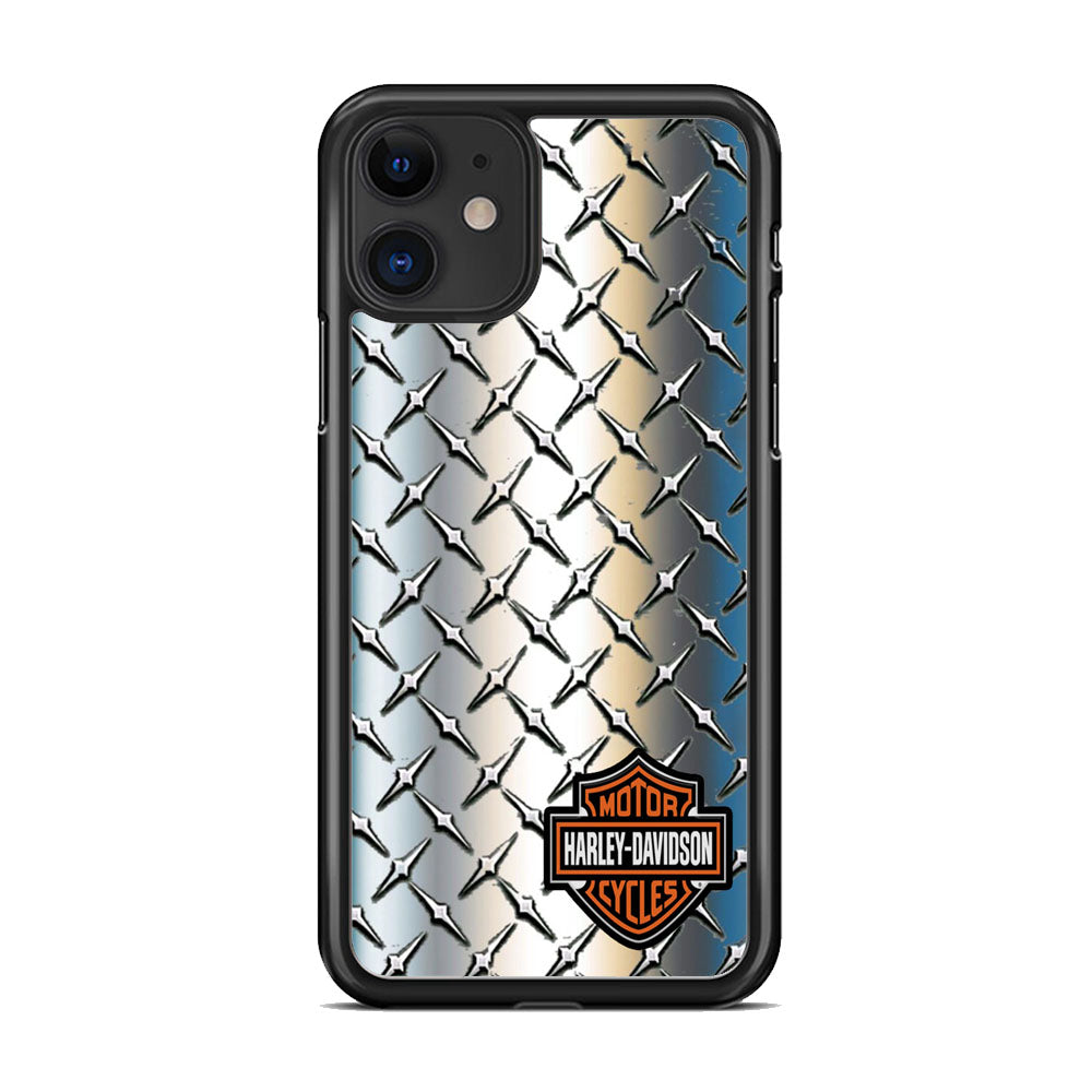 Harley Davidson Silver Steel Plate Motif iPhone 11 Case