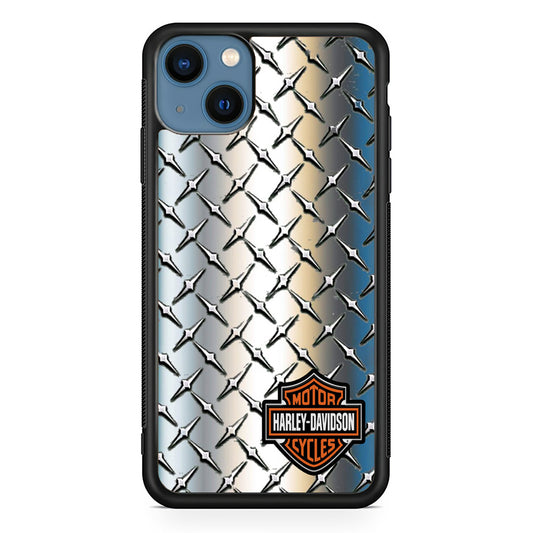 Harley Davidson Silver Steel Plate Motif iPhone 13 Case