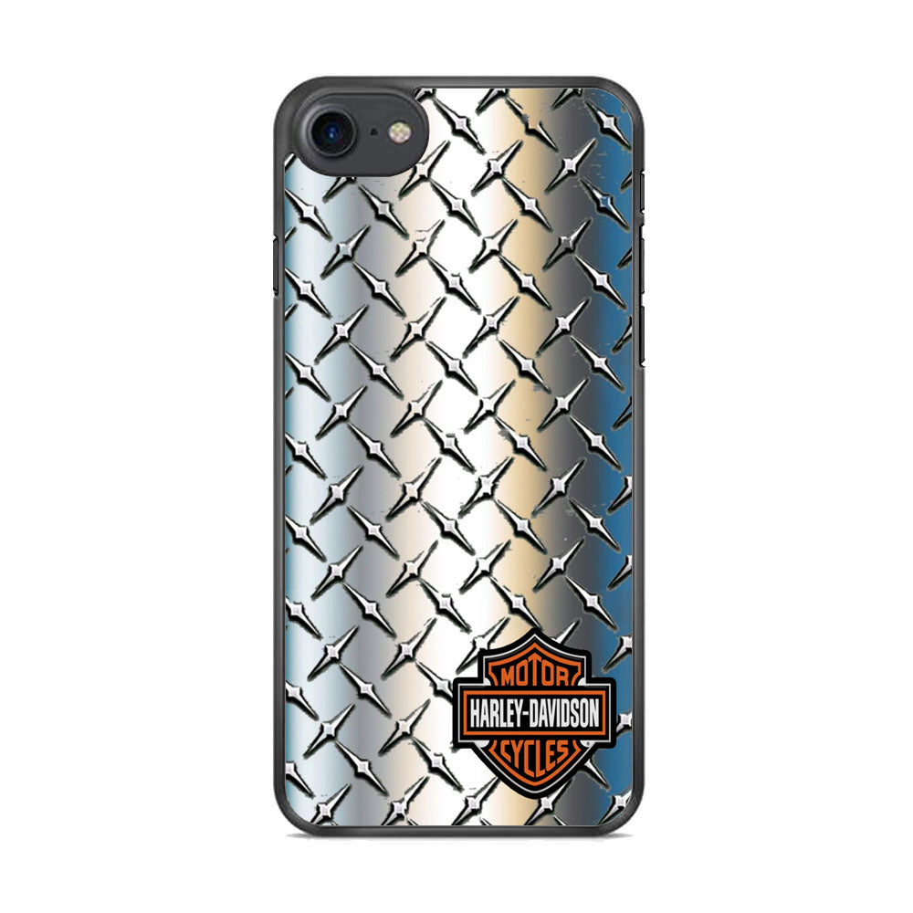 Harley Davidson Silver Steel Plate Motif iPhone 8 Case