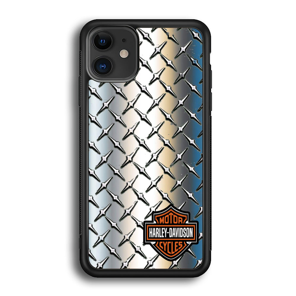 Harley Davidson Silver Steel Plate Motif iPhone 12 Case