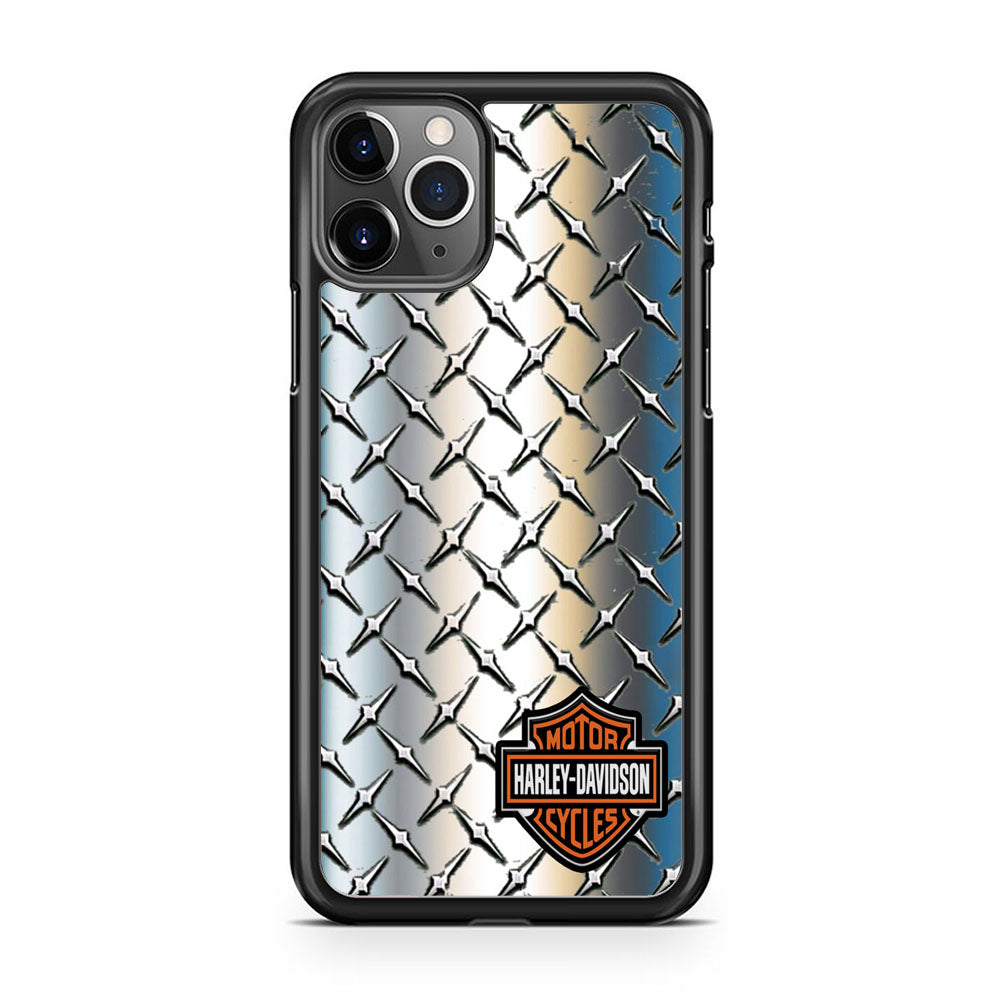 Harley Davidson Silver Steel Plate Motif iPhone 11 Pro Case