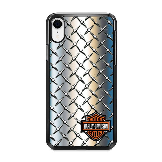 Harley Davidson Silver Steel Plate Motif iPhone XR Case