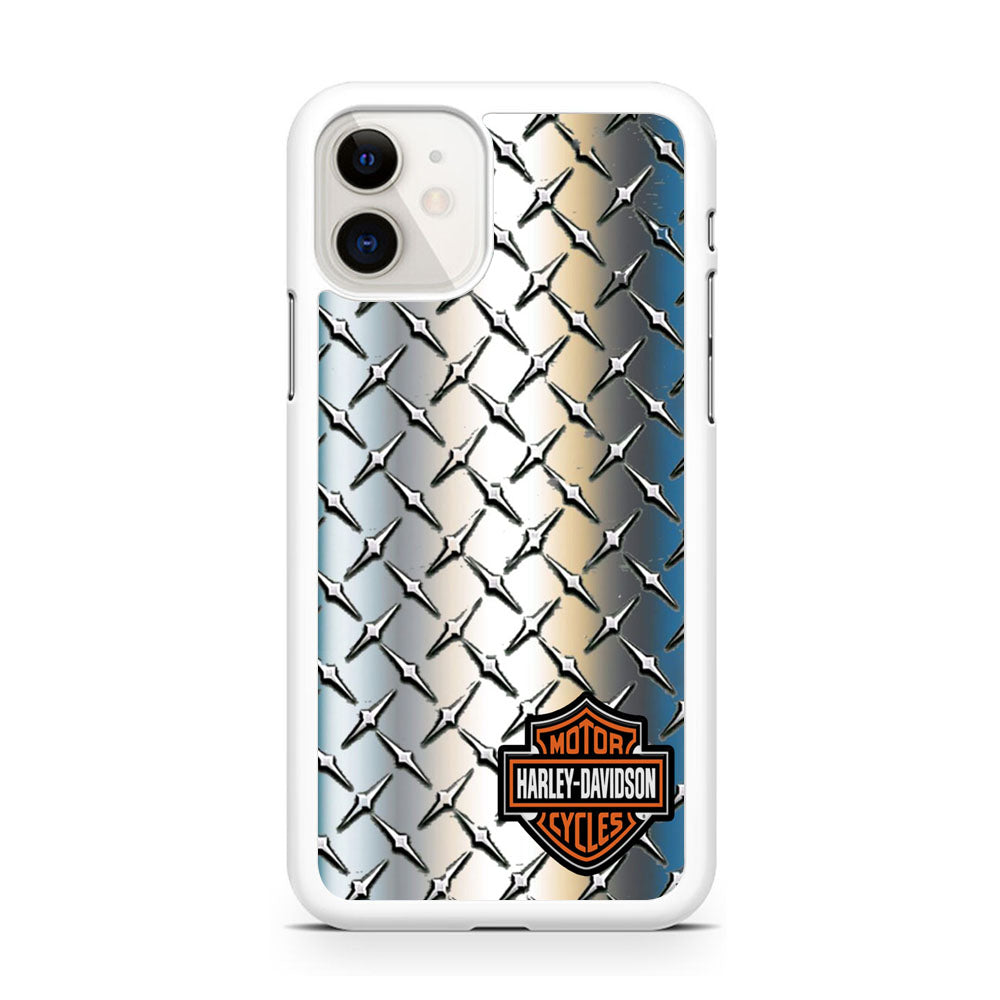 Harley Davidson Silver Steel Plate Motif iPhone 11 Case