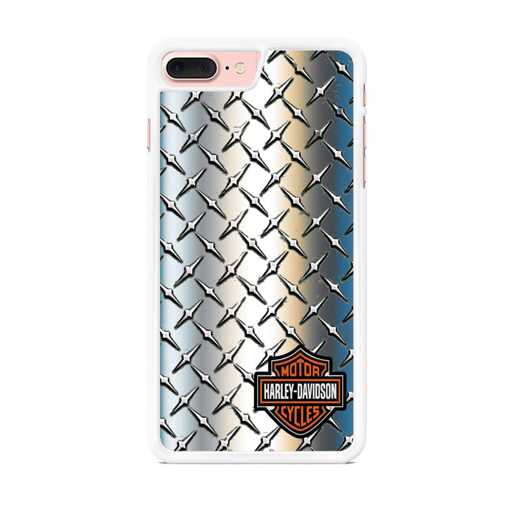 Harley Davidson Silver Steel Plate Motif iPhone 7 Plus Case