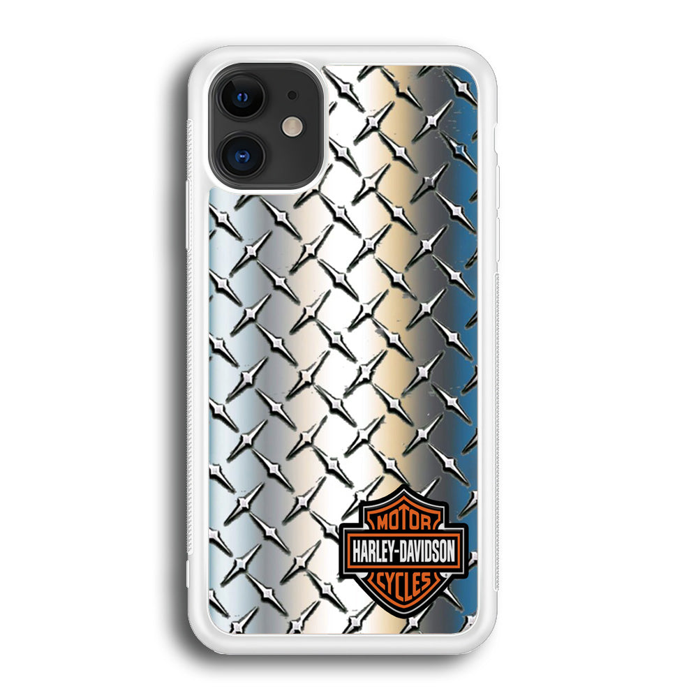 Harley Davidson Silver Steel Plate Motif iPhone 12 Case